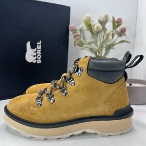 Sorel Hi-Line Waterproof Hiker Lace Up Boot Geo Yellow/Jet Women's 7 Tried On